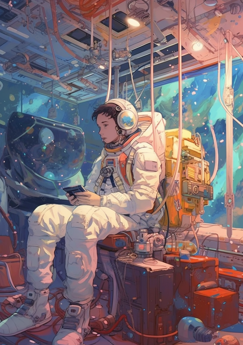外太空宇航员坐在飞船内插画,插画/手绘图,插画/手绘图库,插画/手绘图下载,插画/手绘